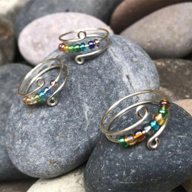 Rainbow Bead Fidget Ring